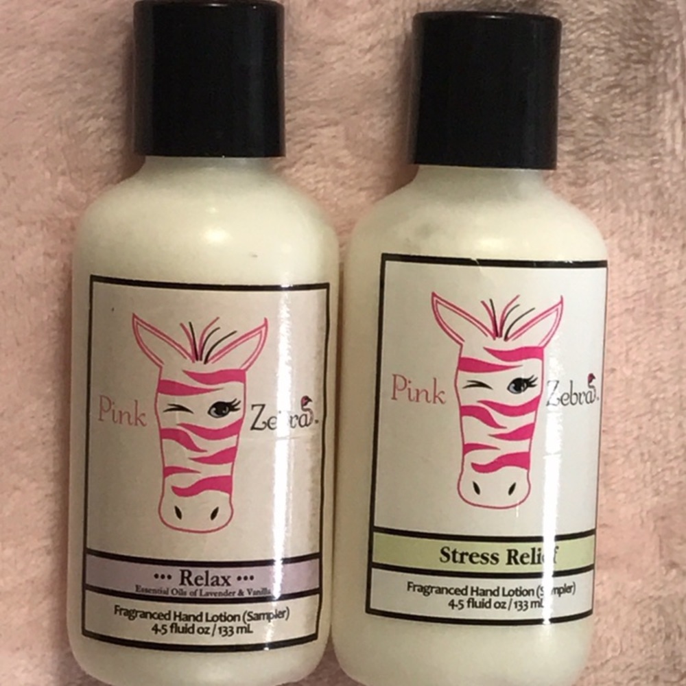 Brand New Pink Zebra Stress Relief & Relax lotion